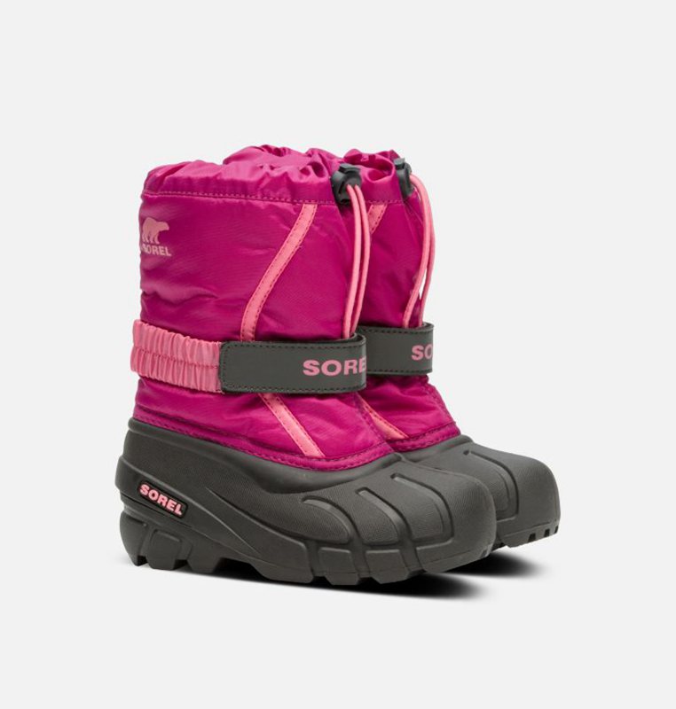 Kids Snow Boots Pink/Black - Sorel Childrens Flurry™ - 243561-BPE